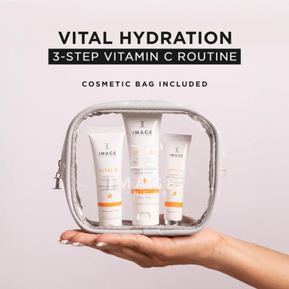 IMAGE Skincare, VITAL HYDRATION 3-Step Vitamin C Routine, Made with Hyaluronic Acid for Anti-Aging, Dry, Dull Skin, 3 Piece Skin Care Set - dailyvitalstore