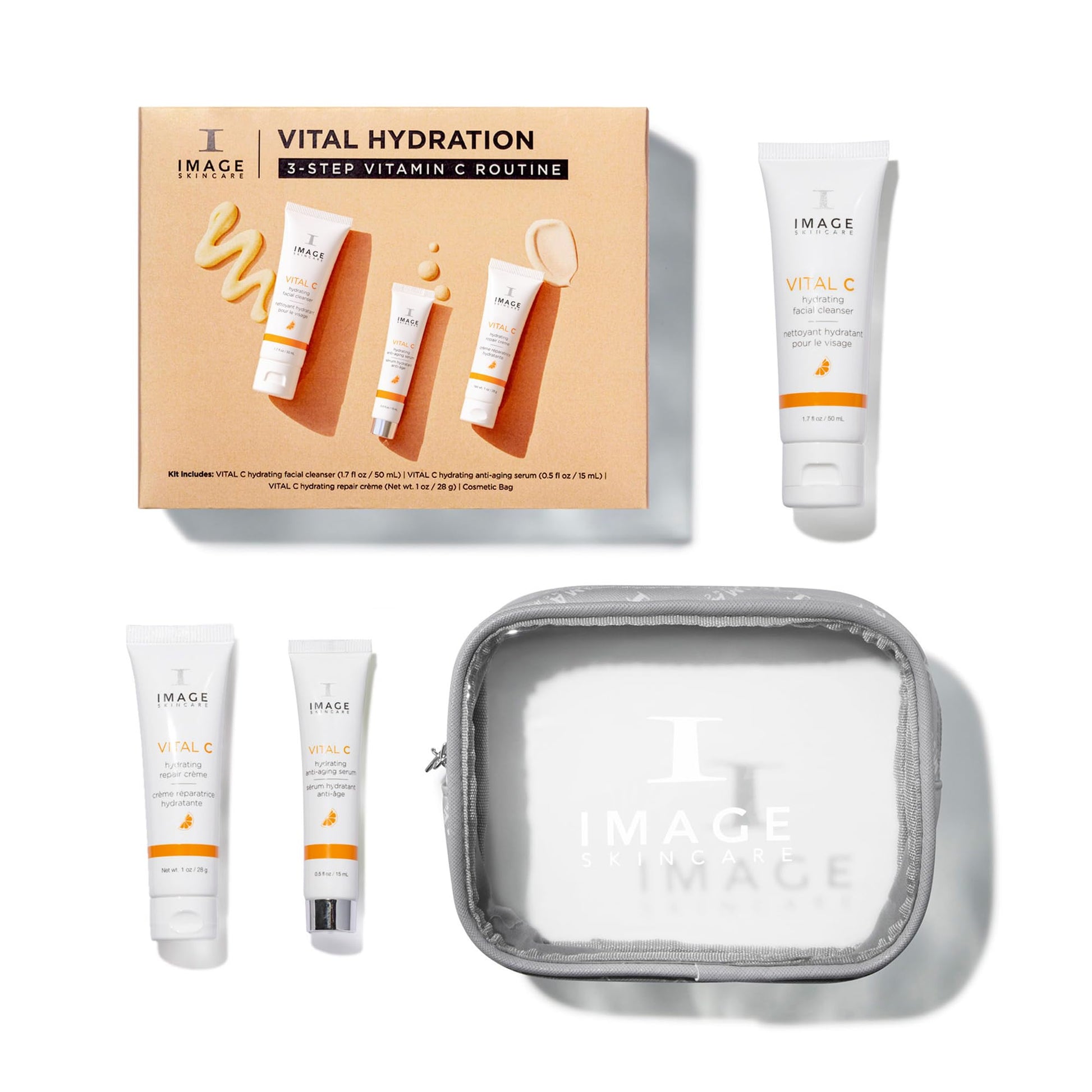 IMAGE Skincare, VITAL HYDRATION 3-Step Vitamin C Routine, Made with Hyaluronic Acid for Anti-Aging, Dry, Dull Skin, 3 Piece Skin Care Set - dailyvitalstore