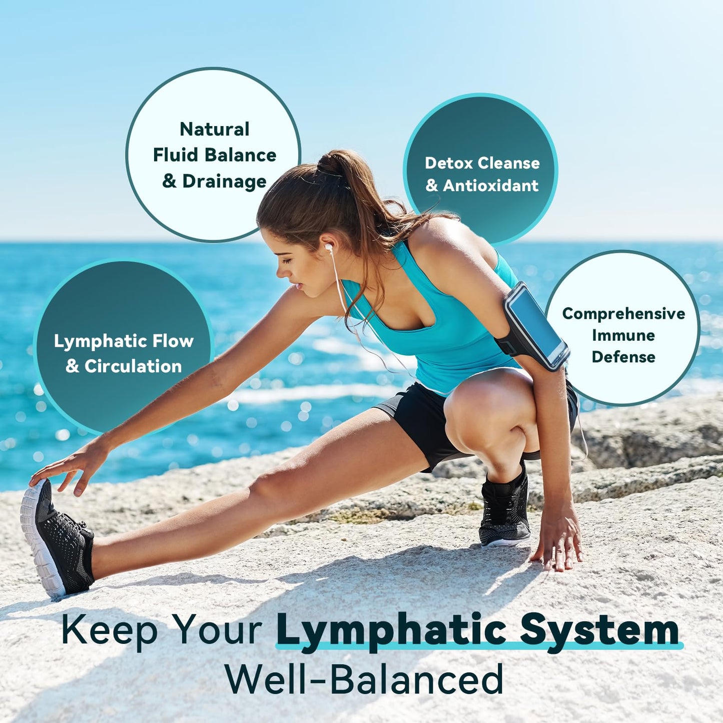 iMATCHME Lymphatic Drainage Supplements for Lymph System Support, Detox & Cleanse, Liver Health,Fluid Balance, Immune Support, Natural Herbal Blends with Echinacea, Liposomal Glutathione, 60 Capsules - dailyvitalstore