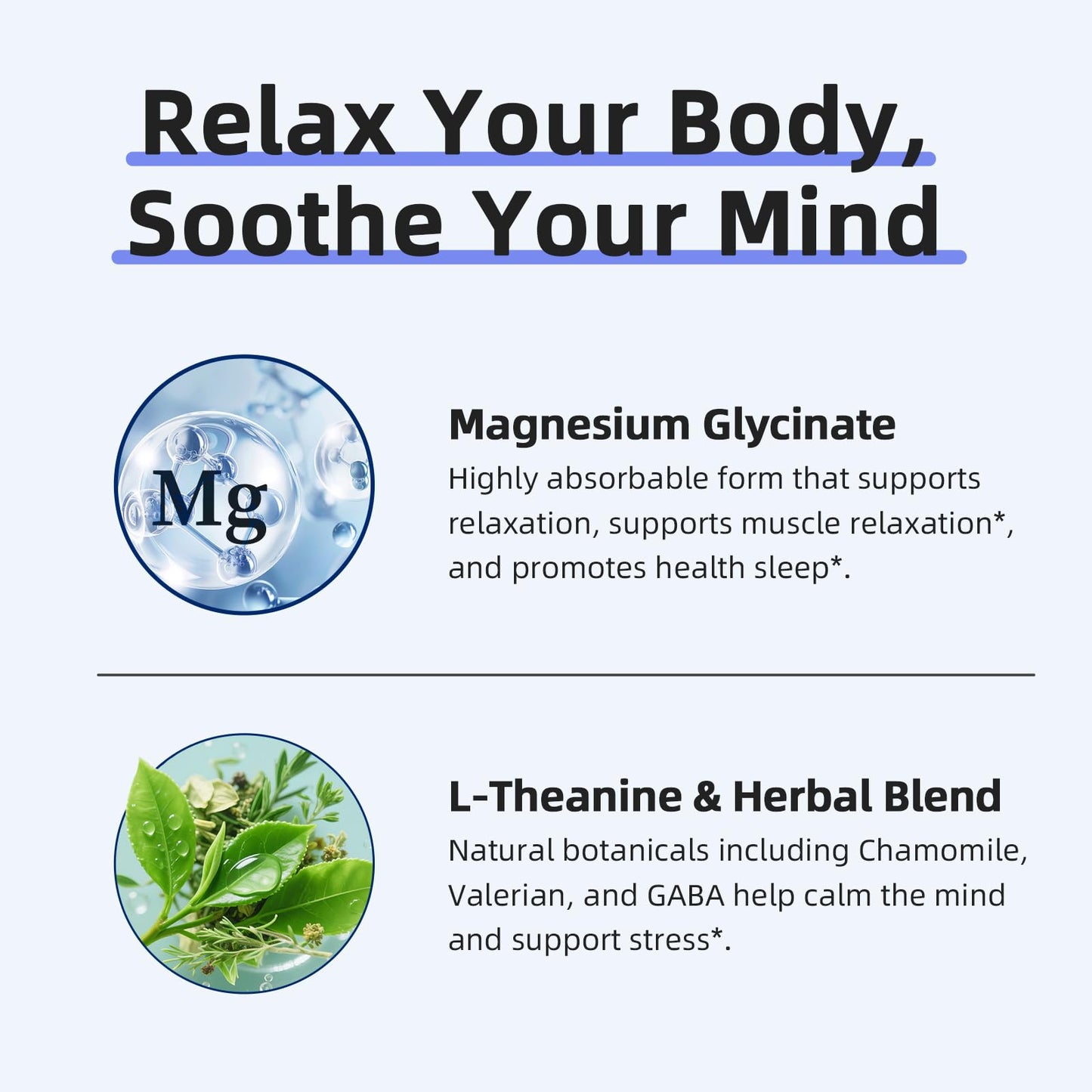 iMATCHME Magnesium Glycinate 850mg Capsules with L-Theanine, Chamomile & GABA for Sleep, Calmness, Muscle, Bone Health & Immune Support, Magnesium for Women and Men, Vegan, High-Absorption, 120 Count - dailyvitalstore