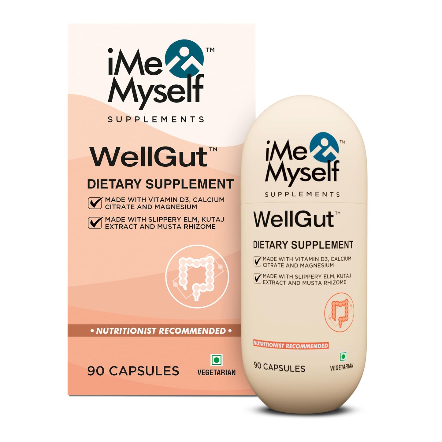 iMeMyself WellGut Daily Herbal Supplement | Traditional Herbs with Minerals & Probiotics 90 Vegan Capsules - dailyvitalstore