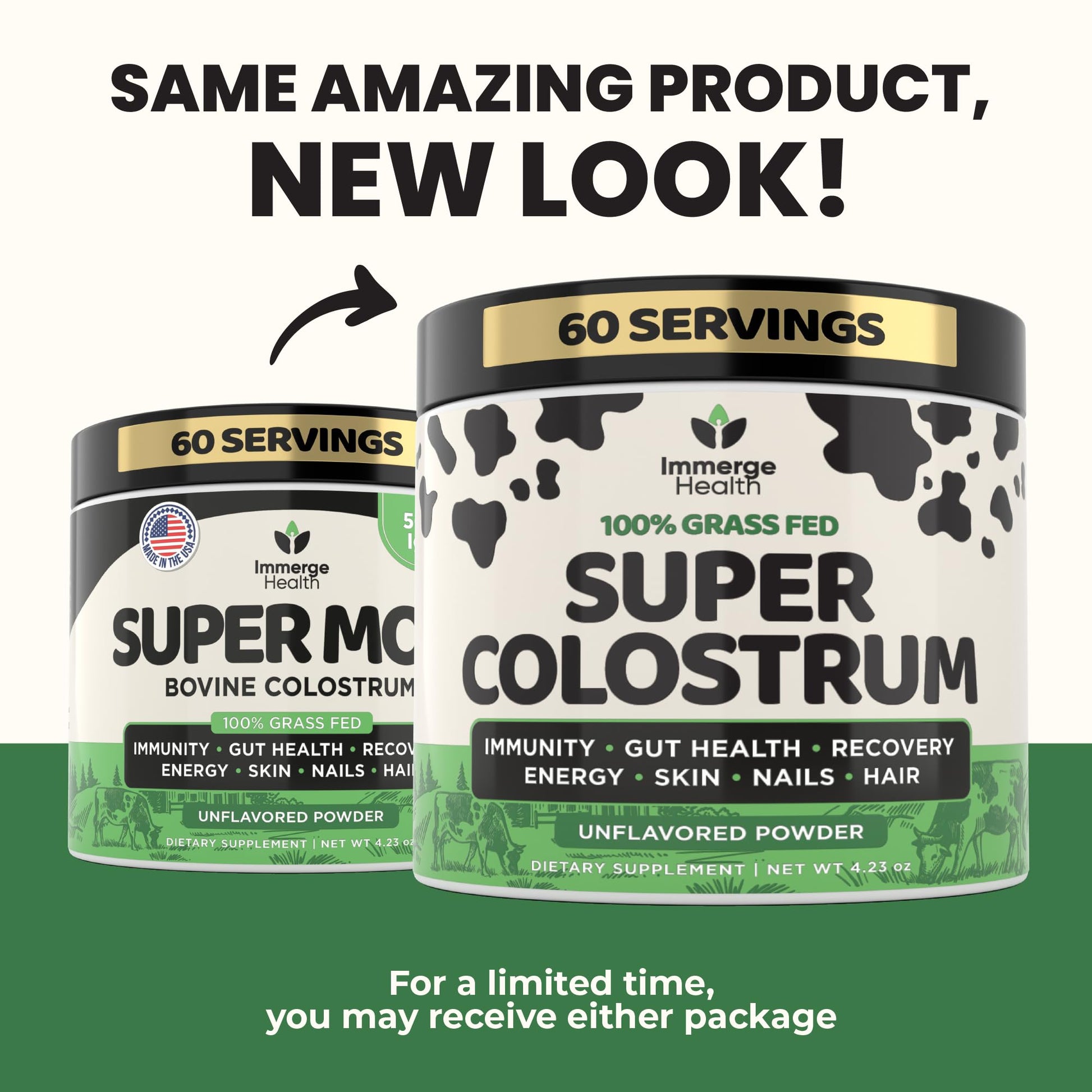 Immerge Health Super Colostrum Powder (60 Servings) – Premium Bovine Colostrum Supplement for Gut Health, Bloating & Immune Support – High IgG, 100% Grass Fed - dailyvitalstore