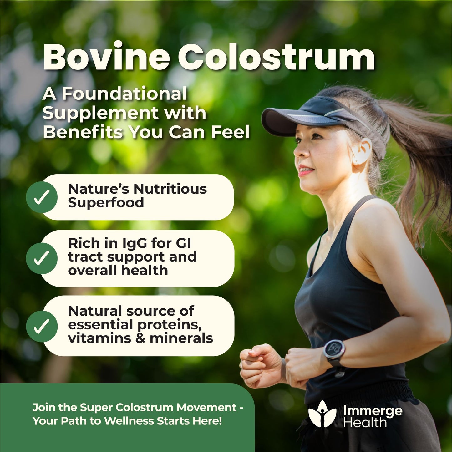 Immerge Health Super Colostrum Powder (60 Servings) – Premium Bovine Colostrum Supplement for Gut Health, Bloating & Immune Support – High IgG, 100% Grass Fed - dailyvitalstore