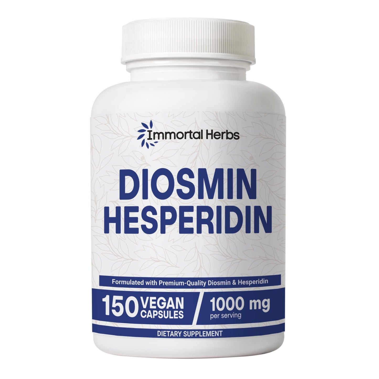 Immortal Herbs Diosmin Hesperidin 1000mg Complex, 150 Capsules, Citrus Bioflavonoids Rich Fruit Extract, 100% Vegetarian, Non-GMO & Gluten Free Diosmin Supplement with Max Strength - dailyvitalstore