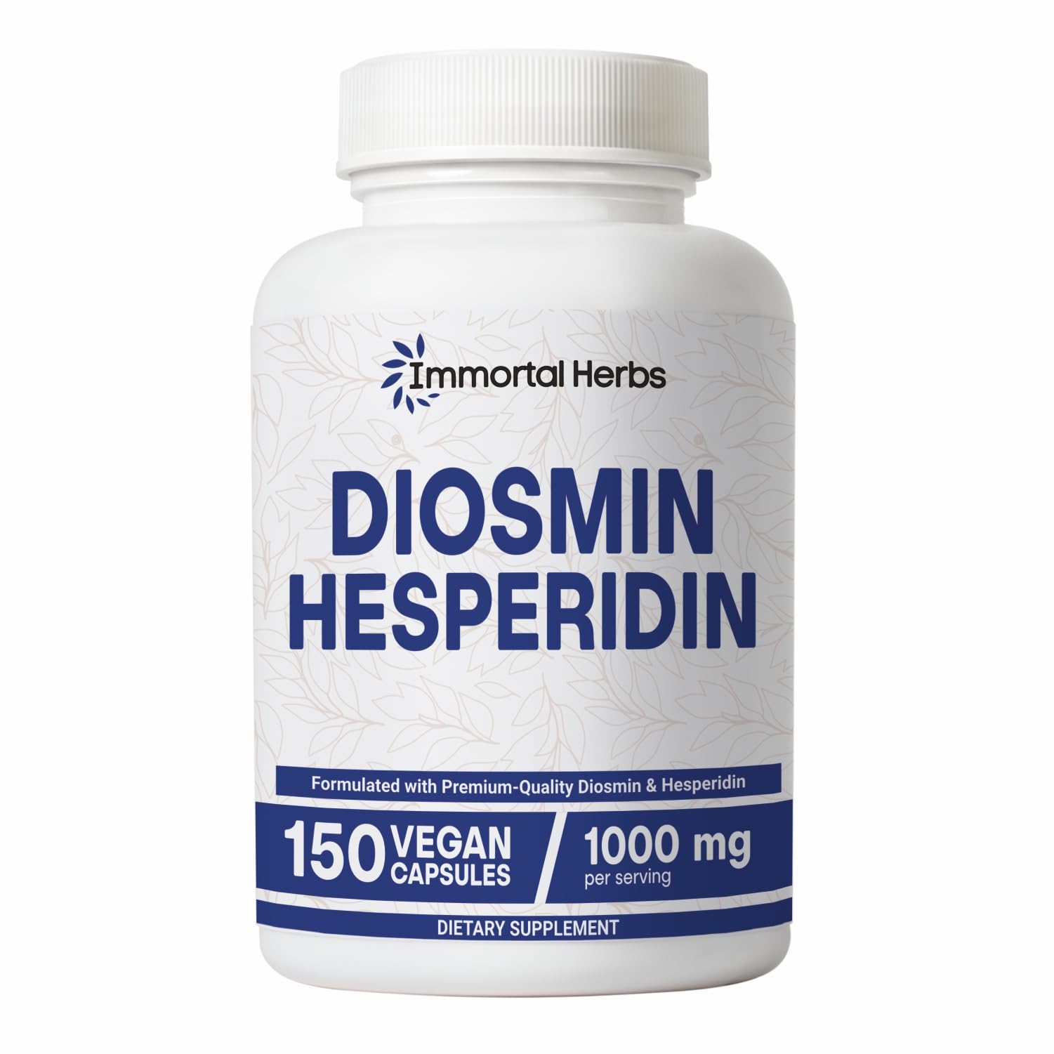 Immortal Herbs Diosmin Hesperidin 1000mg Complex, 150 Capsules, Citrus Bioflavonoids Rich Fruit Extract, 100% Vegetarian, Non-GMO & Gluten Free Diosmin Supplement with Max Strength - dailyvitalstore