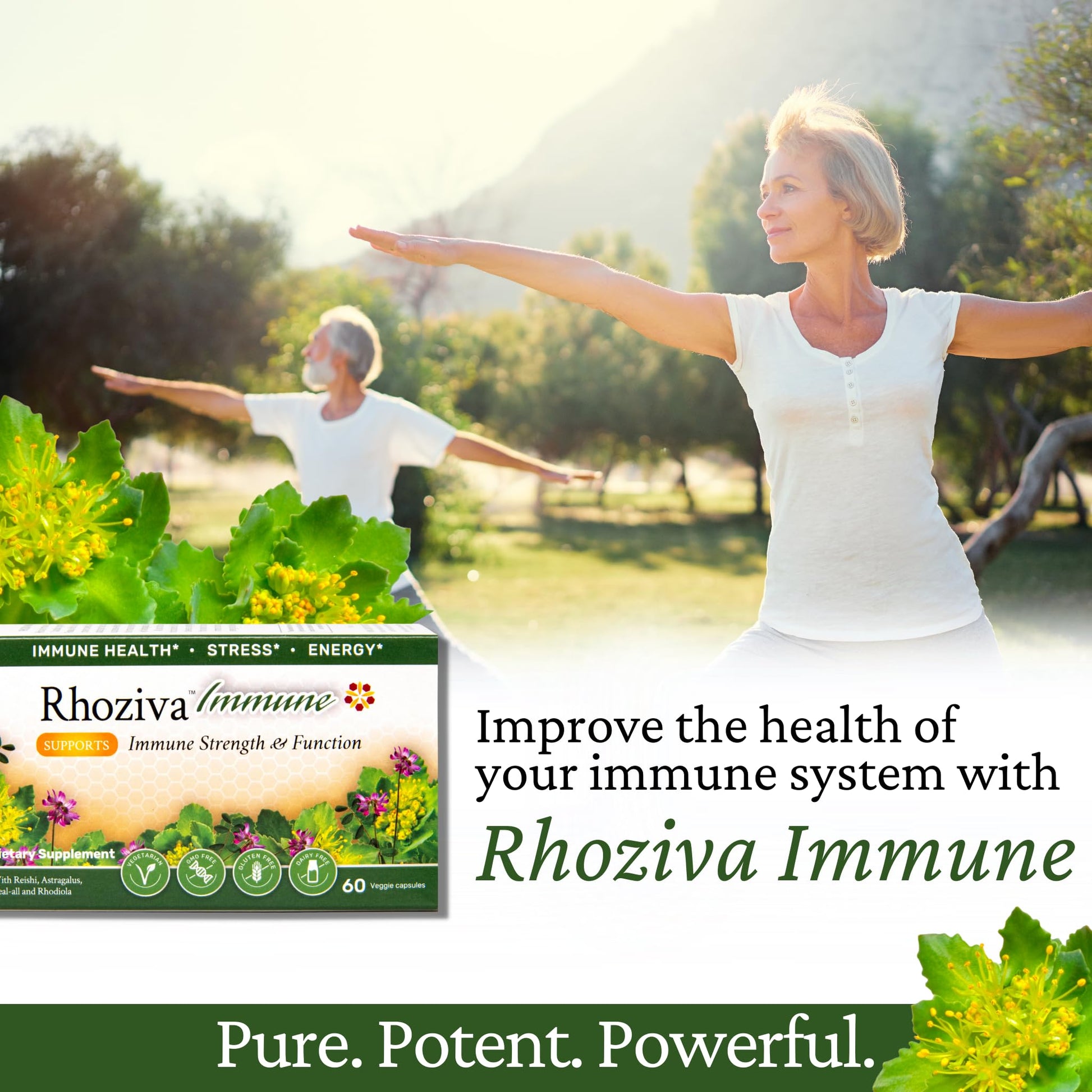 Immune Support, Energy Booster with Vitamin C, D3 and Zinc Supplement, Rhodiola Rosea, Reishi Mushroom Extract, Astragalus, Overall Wellness and Daily Habit - 60 Capsules - dailyvitalstore
