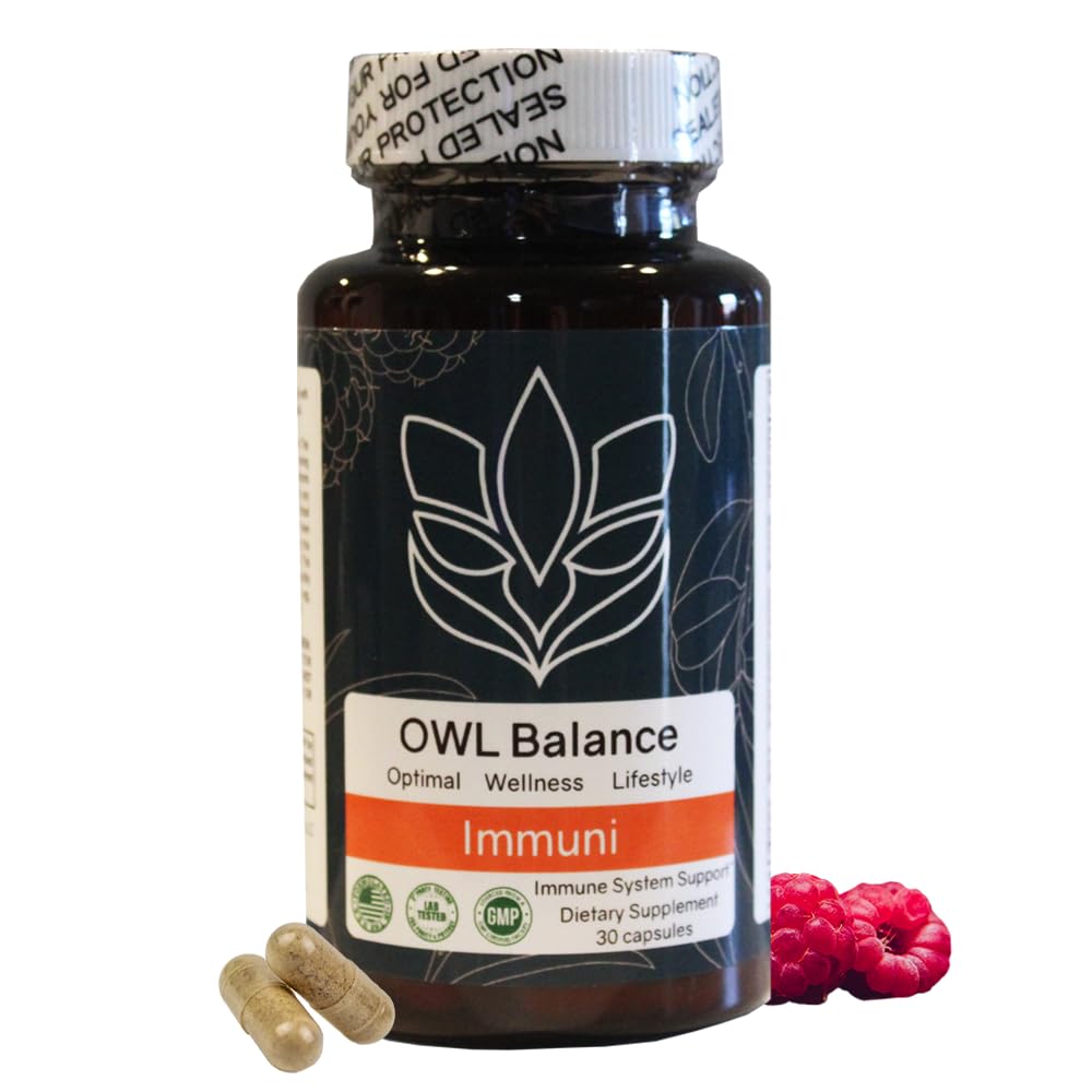 Immuni - Immune Support - Vitamin Supplement for Cold & Flu Relief - Natural Immunity System Booster - Vitamin C & E, Rasberry Fruit Powder, Green Tea Leaf, Olive leaf, and more - 30 Capsules - dailyvitalstore