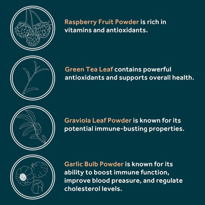 Immuni - Immune Support - Vitamin Supplement for Cold & Flu Relief - Natural Immunity System Booster - Vitamin C & E, Rasberry Fruit Powder, Green Tea Leaf, Olive leaf, and more - 30 Capsules - dailyvitalstore
