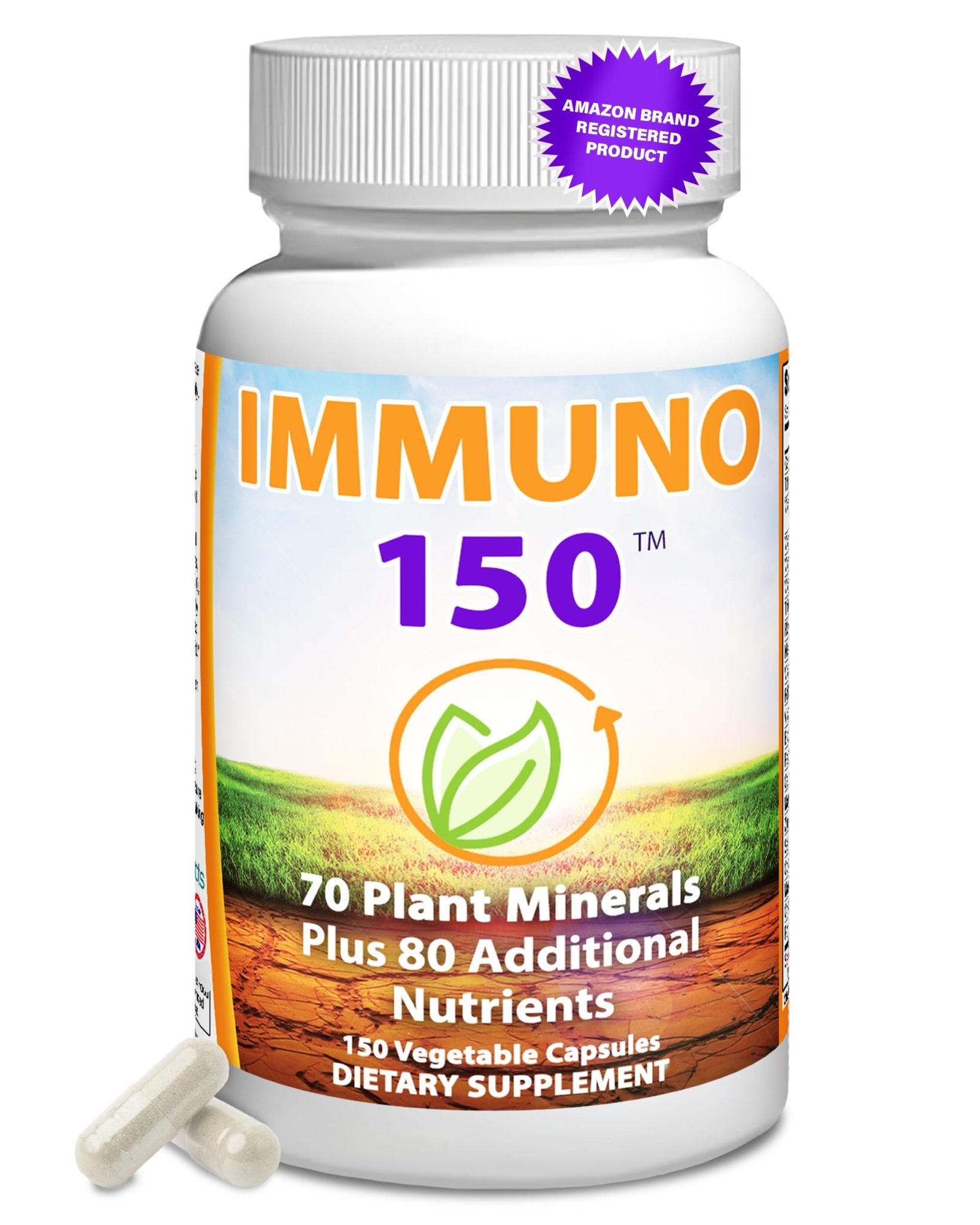 Immuno 150, Immune Support Supplement, Packed with 70 Plant Minerals, 13 Essential Vitamins and 68 Additional Nutrients-150 Vegetable Capsules- Immune Boost for All Age Groups - dailyvitalstore