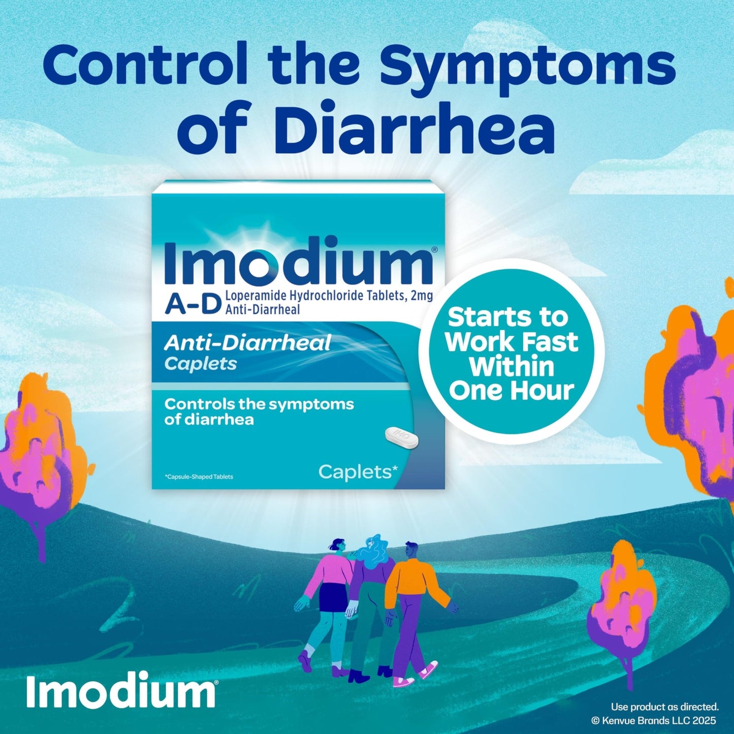 Imodium A-D Diarrhea Relief Caplets with Loperamide HCl, Anti-Diarrheal Medicine to Help Control Symptoms of Diarrhea Due to Acute, Traveler's Diarrhea, HSA/FSA Eligible, 24 ct - dailyvitalstore