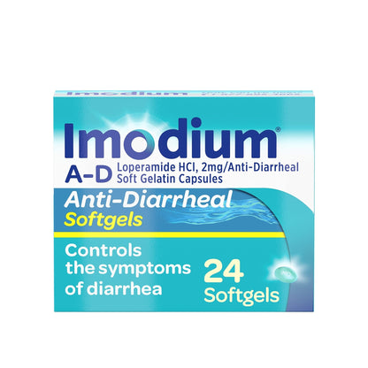 Imodium A-D Fast-Acting Anti-Diarrheal Softgels, Loperamide HCl 2 mg, Travel Essential Diarrhea Relief Medicine for Adults, 24 Count, Anti Diarrhea Pills,Easy to Swallow, for Ages 12+ - dailyvitalstore