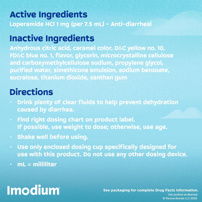 Imodium A-D Liquid Anti-Diarrheal Medicine with Loperamide HCl to Help Control Symptoms of Diarrhea Due to Acute, Traveler's Diarrhea, Mint Flavor, 8 fl. oz - dailyvitalstore