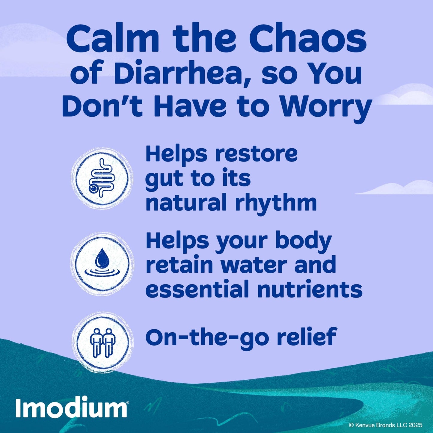 Imodium Multi-Symptom Relief Caplets, Loperamide Hydrochloride & Simethicone Anti-Diarrheal Medicine for the Relief of Diarrhea, Gas, Bloating, Cramps & Pressure, 18 ct - dailyvitalstore