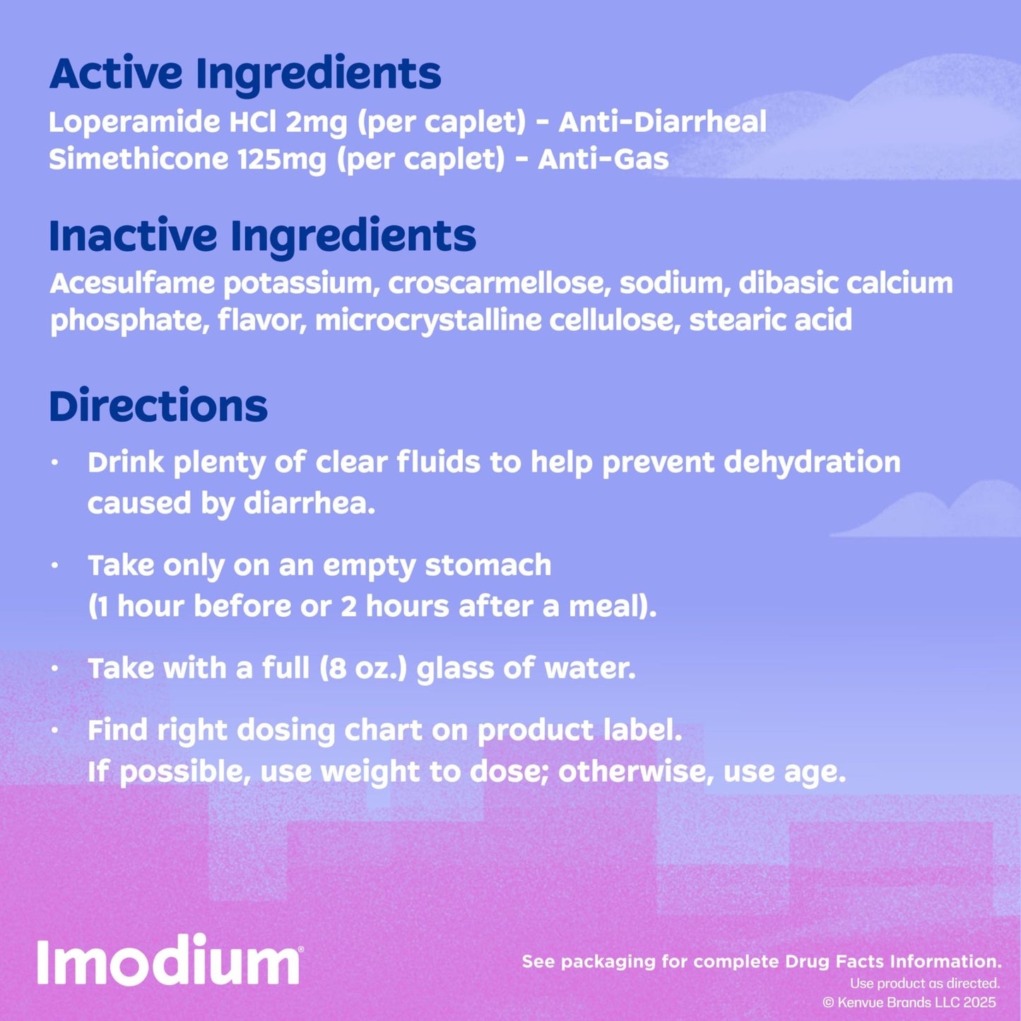 Imodium Multi-Symptom Relief Caplets, Loperamide Hydrochloride & Simethicone Anti-Diarrheal Medicine for the Relief of Diarrhea, Gas, Bloating, Cramps & Pressure, 18 ct - dailyvitalstore