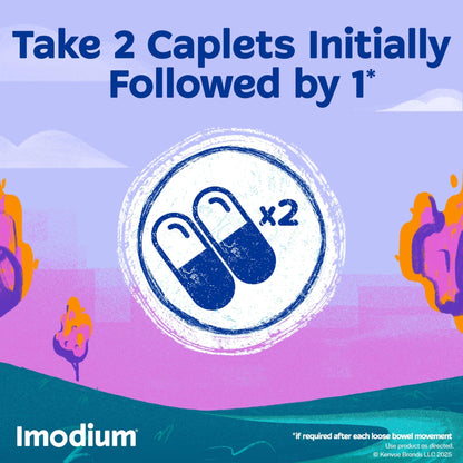 Imodium Multi-Symptom Relief Caplets, Loperamide Hydrochloride & Simethicone Anti-Diarrheal Medicine for the Relief of Diarrhea, Gas, Bloating, Cramps & Pressure, 18 ct - dailyvitalstore