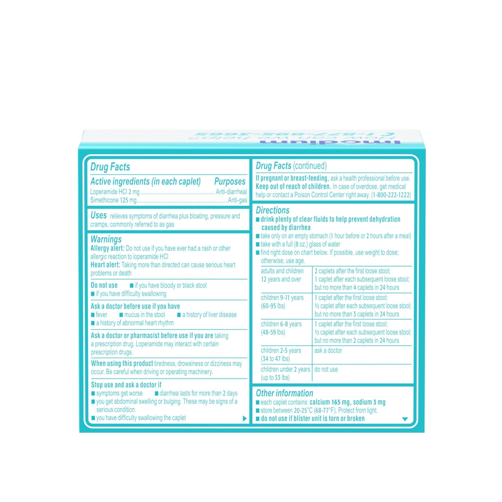 Imodium Multi-Symptom Relief Caplets with Loperamide Hydrochloride & Simethicone, Anti-Diarrheal Medicine for Treatment of Diarrhea, Gas, Bloating, Cramps & Pressure, Traveler's Diarrhea, 24 ct - dailyvitalstore
