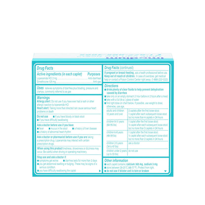 Imodium Multi-Symptom Relief Caplets with Loperamide Hydrochloride & Simethicone, Anti-Diarrheal Medicine for Treatment of Diarrhea, Gas, Bloating, Cramps & Pressure, Traveler's Diarrhea, 24 ct - dailyvitalstore