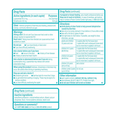 Imodium Multi-Symptom Relief Caplets with Loperamide Hydrochloride & Simethicone, Anti-Diarrheal Medicine for Treatment of Diarrhea, Gas, Bloating, Cramps & Pressure, Traveler's Diarrhea, 24 ct - dailyvitalstore