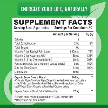 IMPACT Fiber Gummies for Adults, Women & Kids – Supergreens Veggies Daily High Fiber Gummies, for Gut Health & Immunity, Vegetarian Gummy Fiber Supplement, - dailyvitalstore