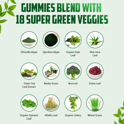 IMPACT Fiber Gummies for Adults, Women & Kids – Supergreens Veggies Daily High Fiber Gummies, for Gut Health & Immunity, Vegetarian Gummy Fiber Supplement, - dailyvitalstore