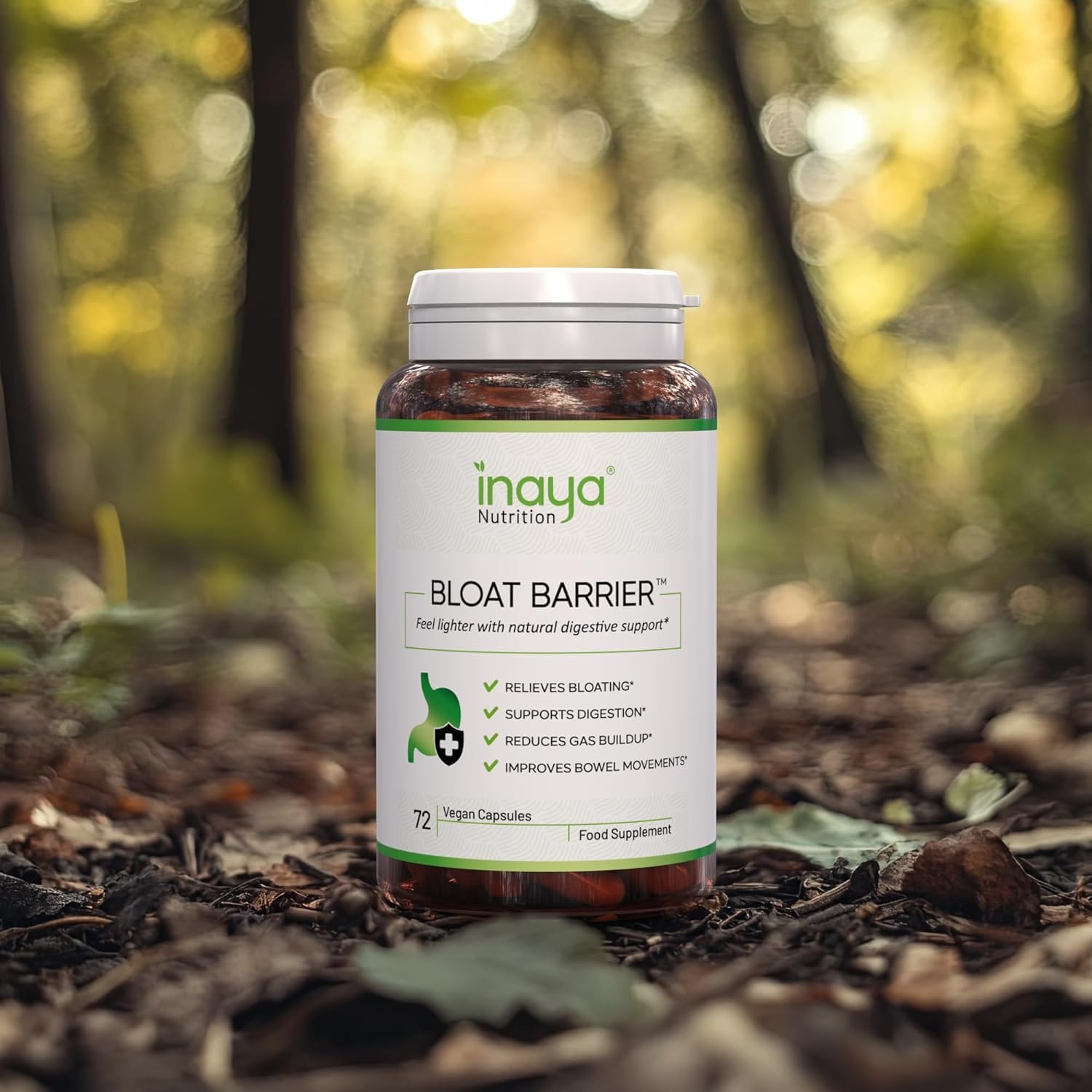 Inaya Nutrition BloatBarrier 72 Capsules - Natural Digestion and Bloating Supplement for Stomach Bloating Relief, Gas Reduction, and Improved Bowel Movements - dailyvitalstore