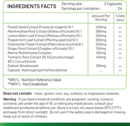 Inaya Nutrition BloatBarrier 72 Capsules - Natural Digestion and Bloating Supplement for Stomach Bloating Relief, Gas Reduction, and Improved Bowel Movements - dailyvitalstore