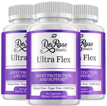 Indelo Ultra Flex Derose Health Capsules, Joint Support Supplement, Ultra Flex Natural Joint Health Formula, Derose Health Pills for Joint Wellness Mobility, UltraFlex Reviews (3 Pack - 180 Capsules) - dailyvitalstore