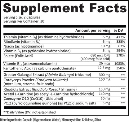 InergyPLUS | Energy Vitamins for Women, Fatigue, Natural Energy Supplements for Focus | Vitamin B12, Folic Acid, Rhodiola Rosea, Cordyceps, CoQ10, Caffeine Free | Packaging Vary | 60 Ct - dailyvitalstore