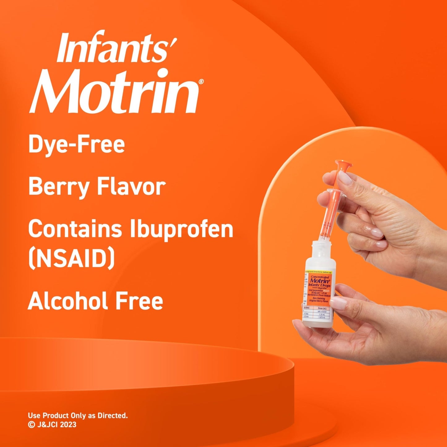Infants’ Motrin Infant Ibuprofen Oral Suspension Concentrated Drops, NSAID Fever Reducer & Pain Reliever for Babies, Dye Free, Alcohol-Free, Berry Flavor, Includes Enclosed Syringe, 1 fl. oz - dailyvitalstore