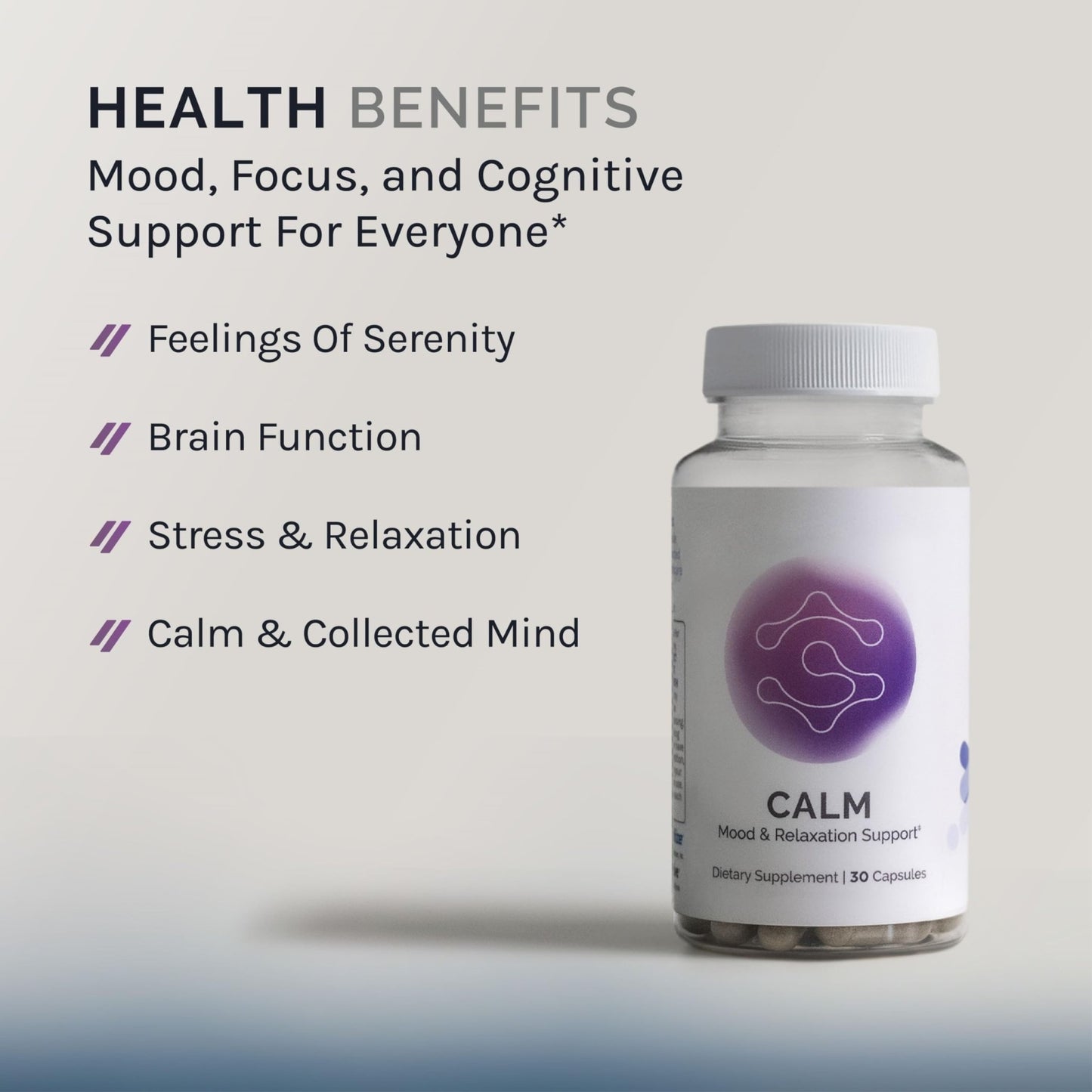 InfiniWell Calm - Mood & Cognitive Support Supplement for Adults with L-Theanine, Bacopa monnieri & DHH-B - Supports Relaxation, Focus & Mental Clarity (30 Capsules) - dailyvitalstore
