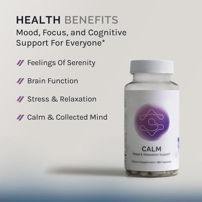 InfiniWell Calm - Mood & Cognitive Support Supplement for Adults with L-Theanine, Bacopa monnieri & DHH-B - Supports Relaxation, Focus & Mental Clarity (30 Capsules) - dailyvitalstore