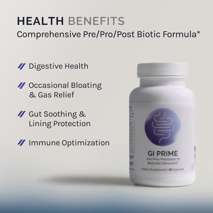 InfiniWell GI Prime - Pre, Post & Probiotics for Digestive Health - Aid Immune Function & Support The Gut-Brain Axis - with Bacillus Probiotics for Women & Men (90 Capsules) - dailyvitalstore