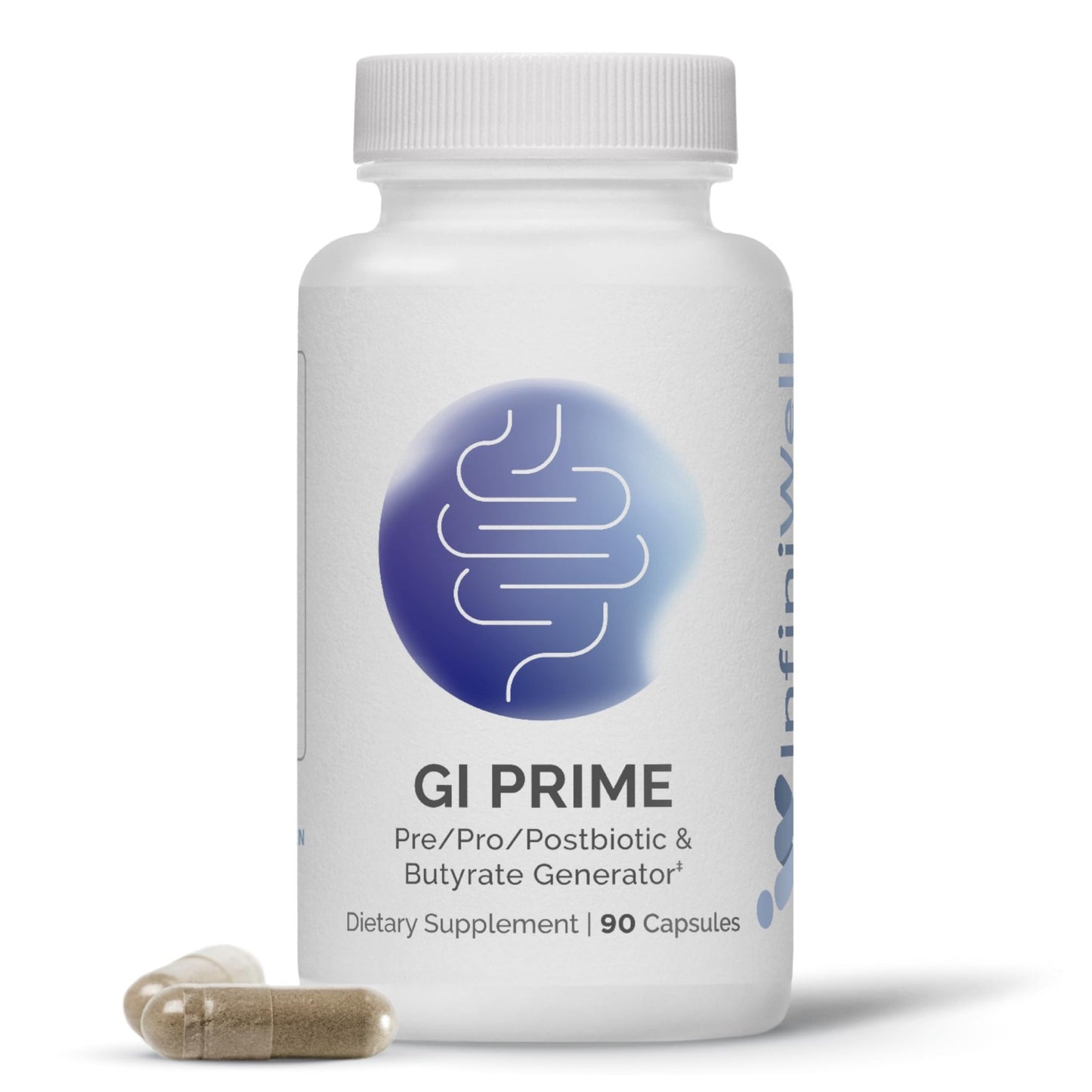 InfiniWell GI Prime - Pre, Post & Probiotics for Digestive Health - Aid Immune Function & Support The Gut-Brain Axis - with Bacillus Probiotics for Women & Men (90 Capsules) - dailyvitalstore