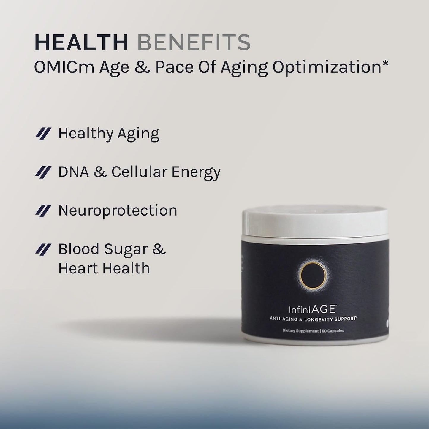 InfiniWell InfiniAge Longevity Supplements - Advanced Cellular Health Supplements with Lutein, N-Acetyl Cysteine (NAC) & Low Dose Zinc - Support Nutrient Sensing & Mitochondrial Health (30 Capsules) - dailyvitalstore