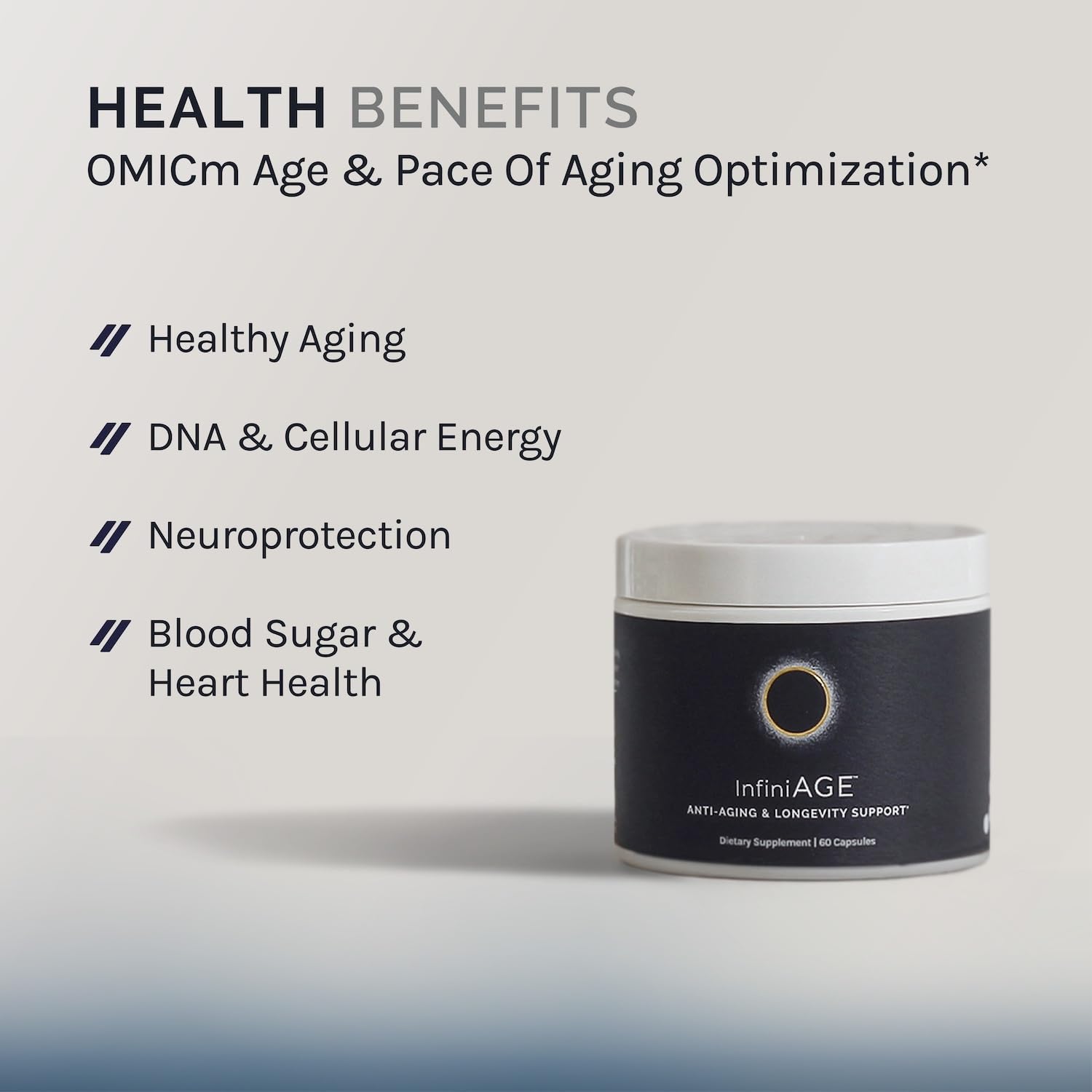 InfiniWell InfiniAge Longevity Supplements - Advanced Cellular Health Supplements with Lutein, N-Acetyl Cysteine (NAC) & Low Dose Zinc - Support Nutrient Sensing & Mitochondrial Health (30 Capsules) - dailyvitalstore