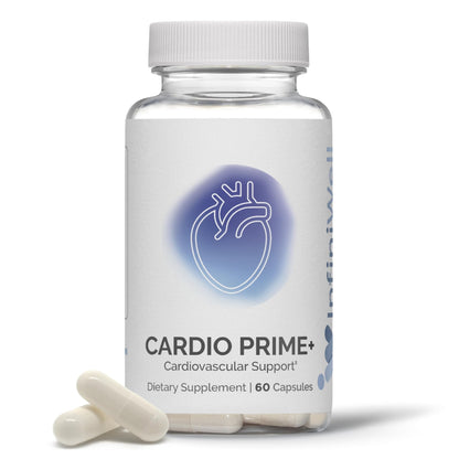 InfiniWell InfinWell Cardio Prime+ Heart Health Supplements - Antioxidants & Innovative Peptides for Cardiometabolic Health - NAD3 & Nattokinase for A Healthy Heart & Metabolic Balance (60 Capsules) - dailyvitalstore