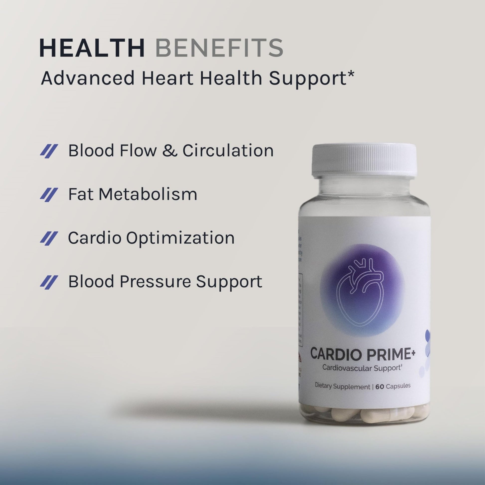InfiniWell InfinWell Cardio Prime+ Heart Health Supplements - Antioxidants & Innovative Peptides for Cardiometabolic Health - NAD3 & Nattokinase for A Healthy Heart & Metabolic Balance (60 Capsules) - dailyvitalstore