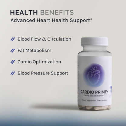 InfiniWell InfinWell Cardio Prime+ Heart Health Supplements - Antioxidants & Innovative Peptides for Cardiometabolic Health - NAD3 & Nattokinase for A Healthy Heart & Metabolic Balance (60 Capsules) - dailyvitalstore