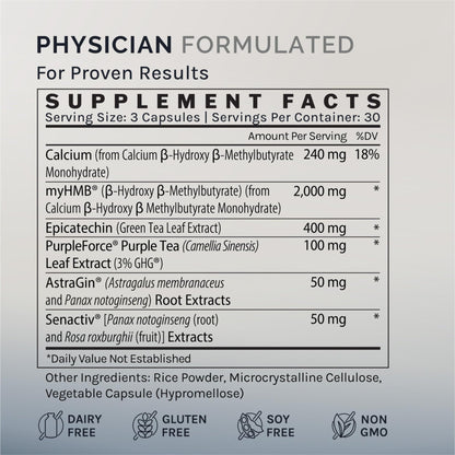 InfiniWell Strength - Muscle Recovery Supplements for Healthy Aging - HMB Supplement for Stamina, Endurance, Strength Gains & Mobility - Nourish Healthy Muscle Mass & Tissue Quality (90 Capsules) - dailyvitalstore