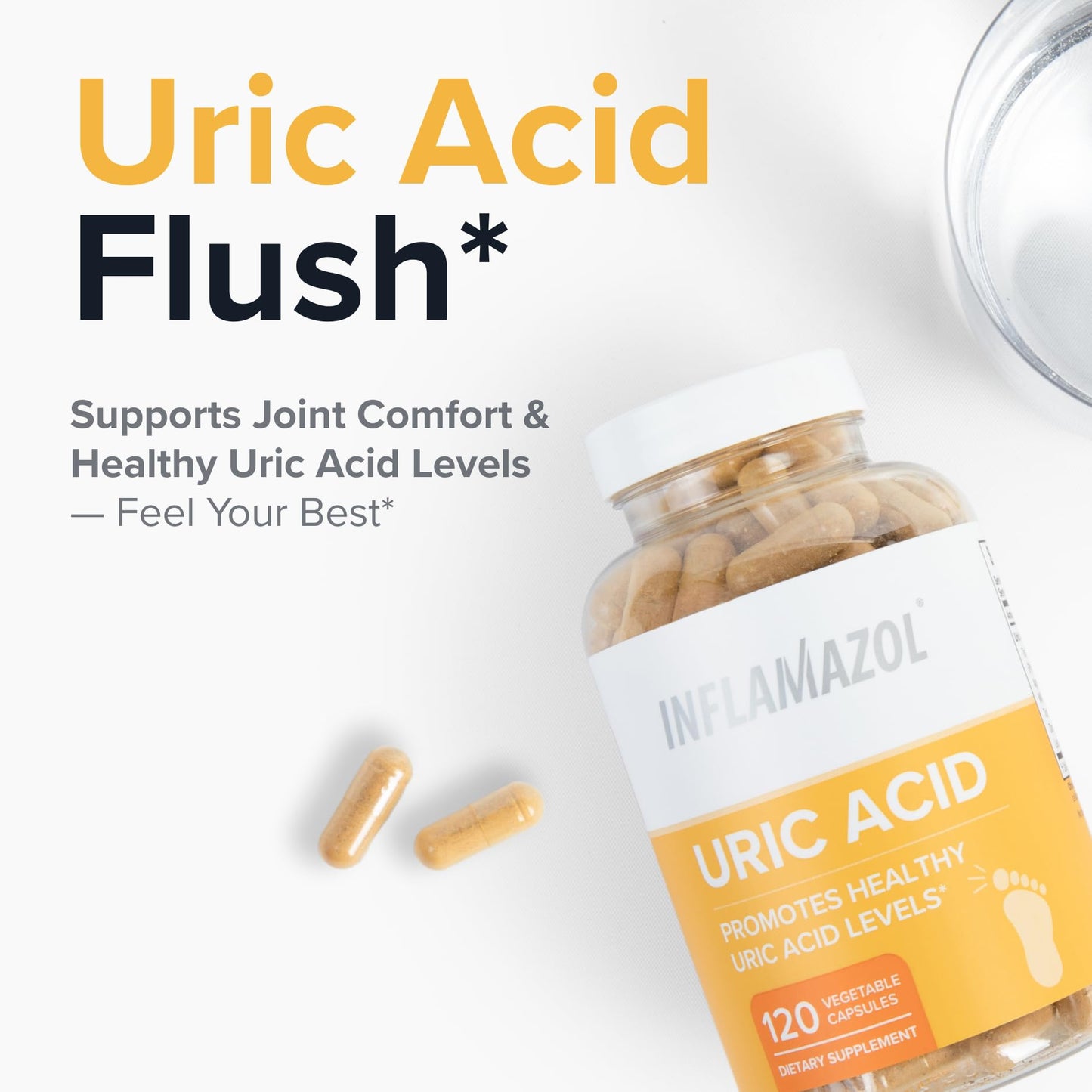 Inflamazol Uric Acid Cleanse – Premium Uric Acid Flush with Tart Cherry, Turmeric & Celery Seed for Joint & Uric Acid Support – Joint Supplements for Men & Women – 120 Capsules - dailyvitalstore