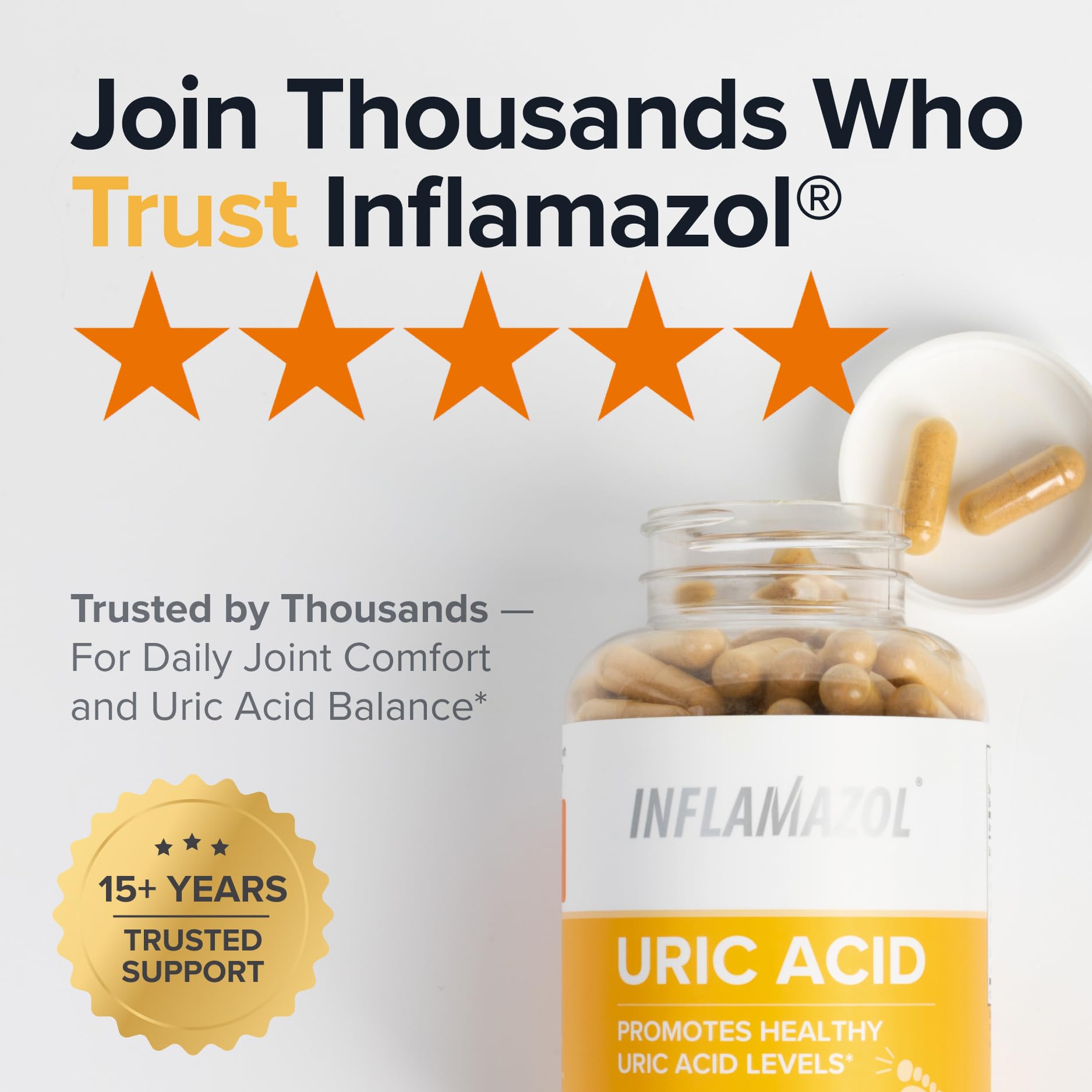 Inflamazol Uric Acid Cleanse – Premium Uric Acid Flush with Tart Cherry, Turmeric & Celery Seed for Joint & Uric Acid Support – Joint Supplements for Men & Women – 120 Capsules - dailyvitalstore