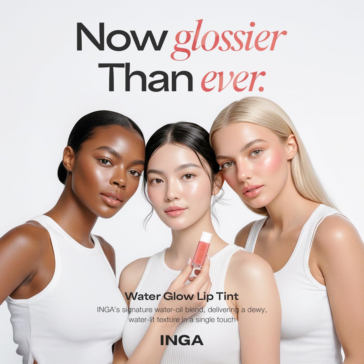 INGA Water Glow Lip Tint | Hydrating, Glossy Korean Lip Tint with Sheer Color & Glass-Like Shine | Long-Lasting, Non-Sticky Korean Lip Stain (RICH SALMON) - dailyvitalstore