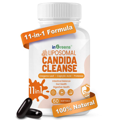 inGreens 11-in-1 Candida Support Supplement, Antifungal Overgrowth, Intestinal Detox & Gut Health for Women & Men, Balance Probiotic - dailyvitalstore