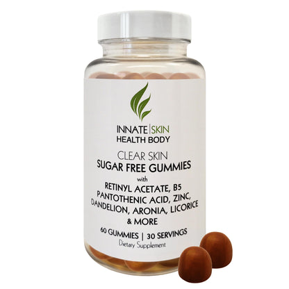 Innate Skin Health Body Clear Skin Acne Gummies - Complexion Supplement, Pantothenic Acid & Antioxidants, Vitamins 60 Count - dailyvitalstore