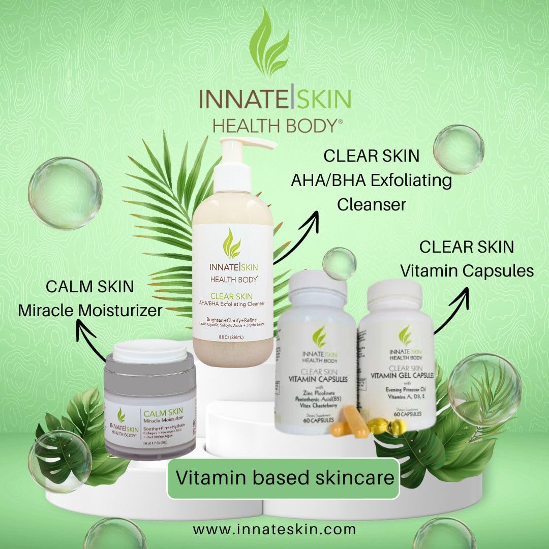 Innate Skin Health Body Clear Skin Acne Gummies - Complexion Supplement, Pantothenic Acid & Antioxidants, Vitamins 60 Count - dailyvitalstore