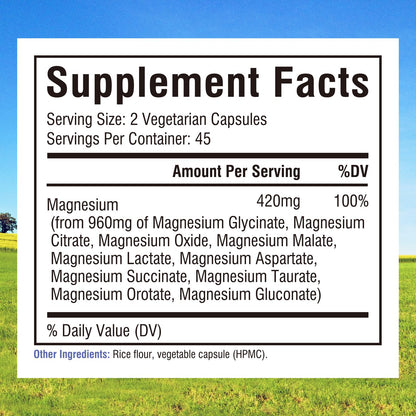 Innate Vitality 10-in-1 Magnesium Complex 960mg, 420mg Elemental Mag per Serving, with Magnesium Glycinate, Citrate, Malate, and More, Sleep, Digestion, Energy Support, 90 Vegan Caps - dailyvitalstore
