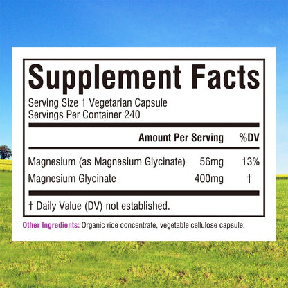 Innate Vitality Magnesium Glycinate 400mg, Non Buffered & High Absorption Magnesium Supplement for Sleep, Relaxation, Heart & Bone Health for Men & Women, Non-GMO, No Gluten, 240 Vegan Capsules - dailyvitalstore