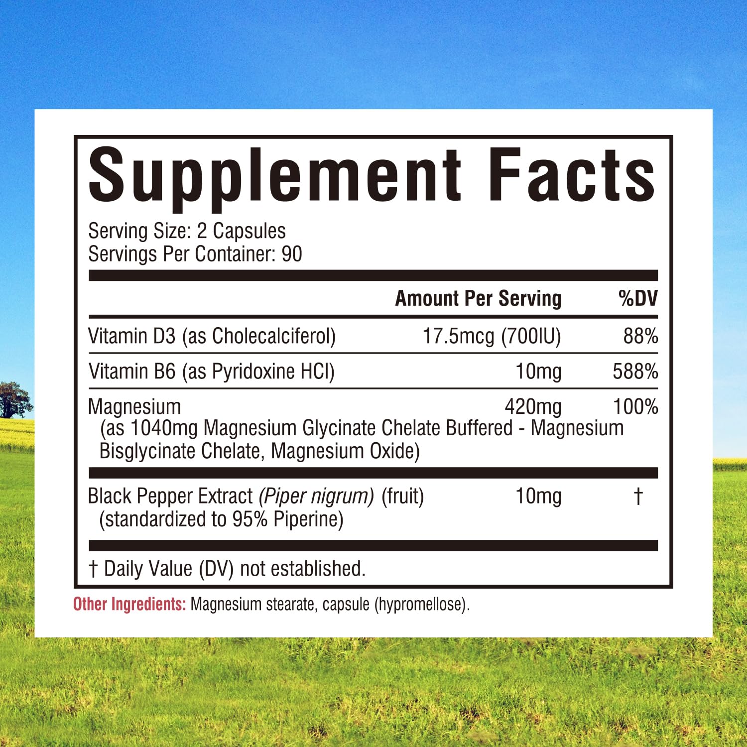 Innate Vitality Magnesium Glycinate Complex, 420mg Elemental Magnesium Per Serving, Enhanced Absorption, Black Pepper, Vitamin D3 & B6, Sleep Mood Bone Nerve Support, 180 Caps - dailyvitalstore