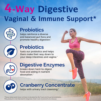Innate Vitality Women's Probiotics, 120 Billion CFU, 32 Tested Strains, Probiotics for Women, Yeast Control, Vaginal pH Support, Prebiotics, Digestive Enzymes, Cranberry, Once Daily 30 Veggie Capsules - dailyvitalstore