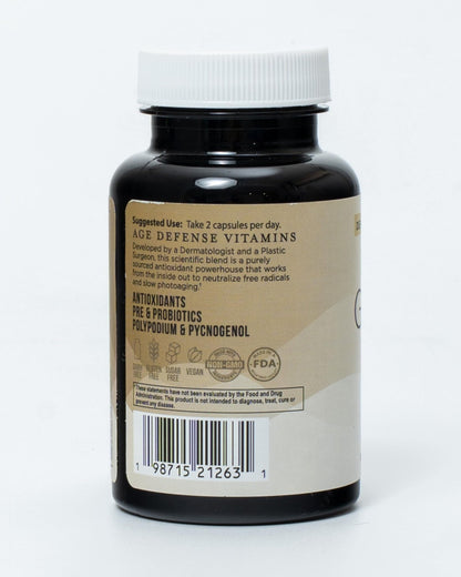 Inner Glow Age Defense Vitamins - Dermatologist and Plastic Surgeon Developed to Fight photoaging and Melasma, Polypodium Leucotomos Antioxidant Formula – Vegan, Gluten-Free – 60 Capsules - dailyvitalstore